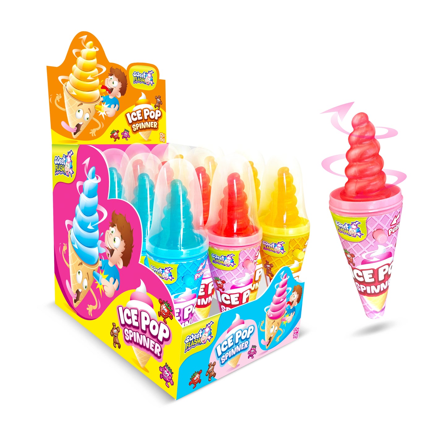 Sweet Flash Ice Pop Spinner 12 Stück im Karton