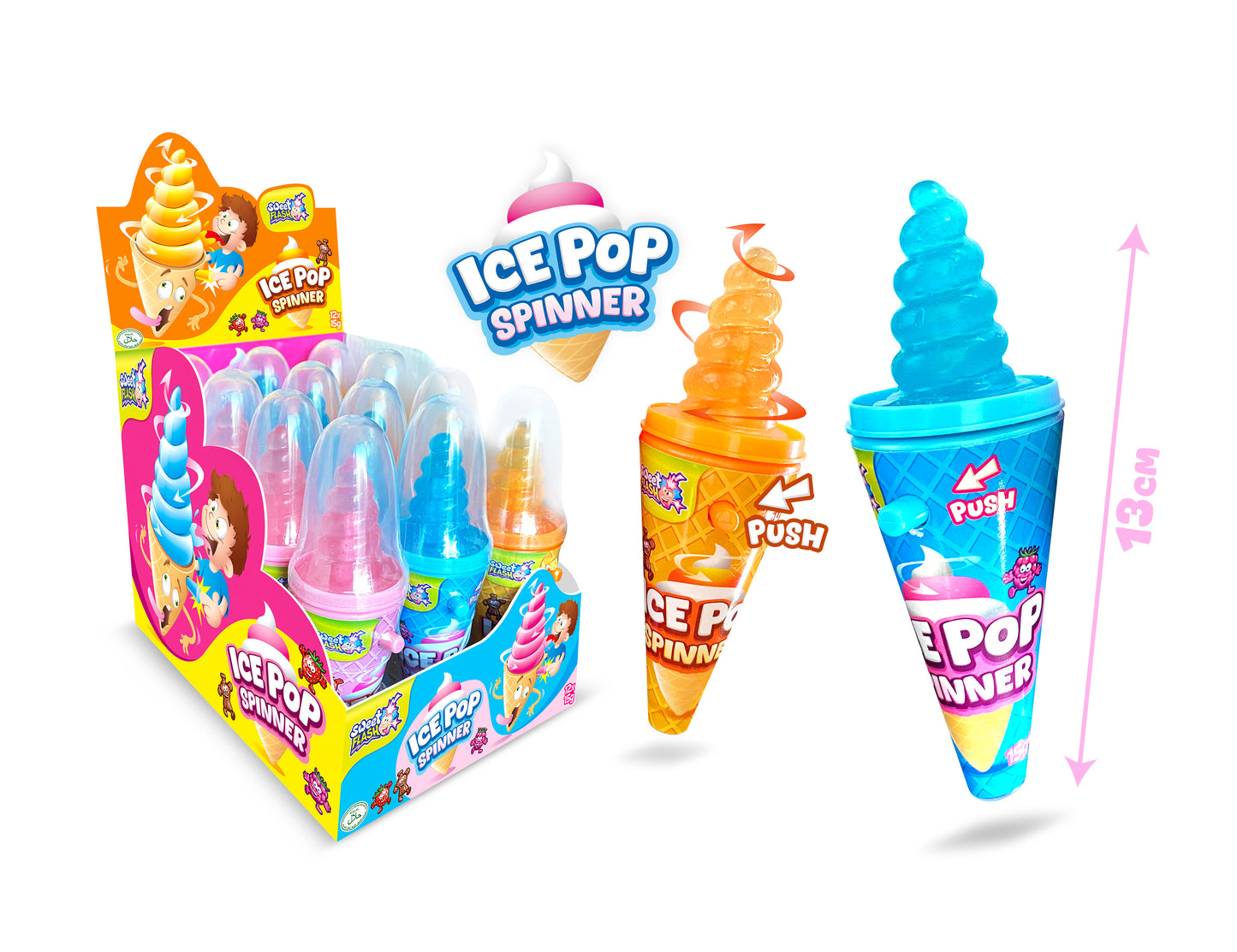 Sweet Flash Ice Pop Spinner 12 Stück im Karton
