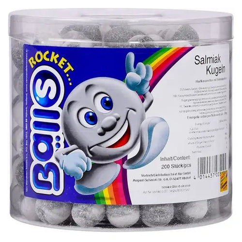Rocket Balls Salmiak-Kugeln 200 Stück in der Dose