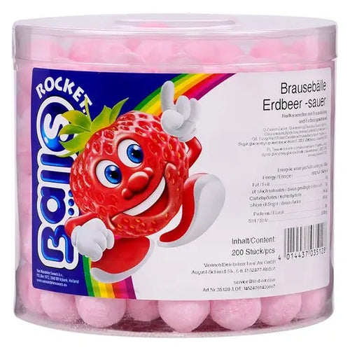 Rocket Balls Brausebälle Erdbeer 200 Stück im Karton