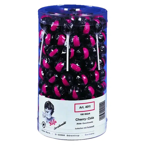Küfa Cherry Cola Lolly 100 Stück in der Dose