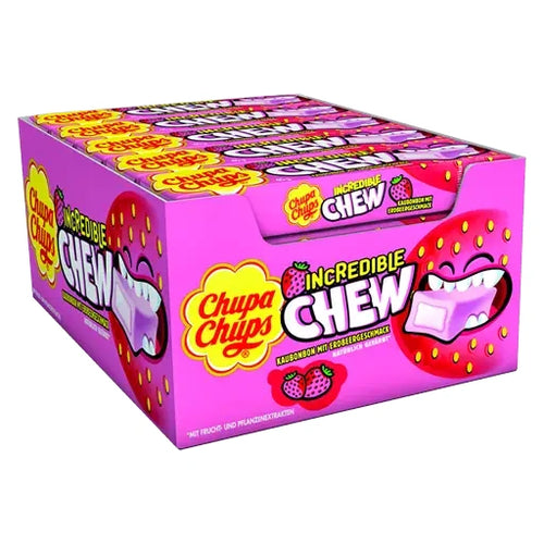 Chupa Chups Incredible Chew Erdbeer 20 Stück im Karton