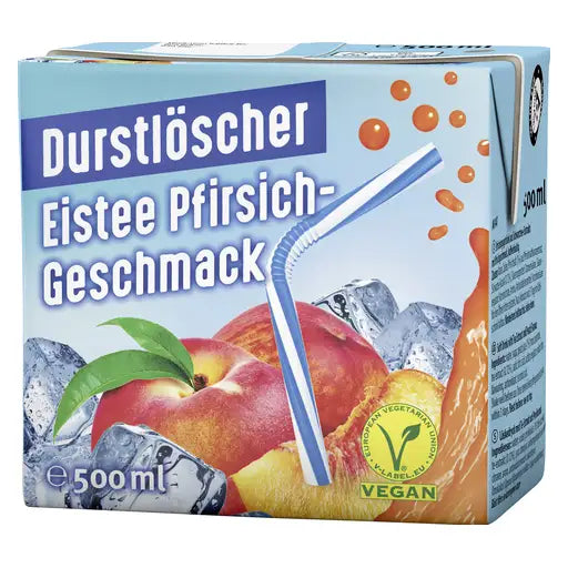 Durstlöscher Eistee Pfirsich Tetrapack 0,5l 12x0.5l im Karton - Produktbild einzeln