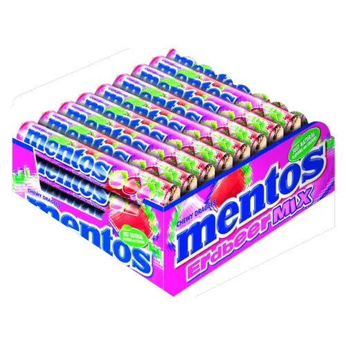 Mentos Erdbeer Mix 40 Stück im Karton