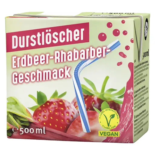 Erdbeer-Rhabarber 0,5 TE Durstlöscher Erdbeerrhabarber 0,5te12k 12x0.5l im Karton - Produktbild einzeln