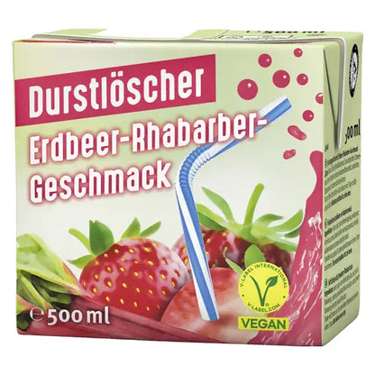 Erdbeer-Rhabarber 0,5 TE Durstlöscher Erdbeerrhabarber 0,5te12k 12x0.5l im Karton - Produktbild einzeln