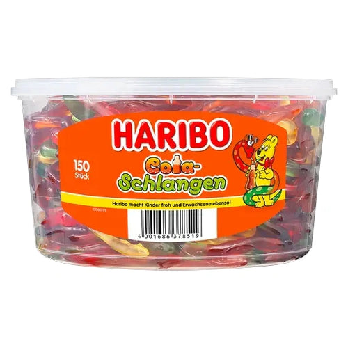 Haribo Cola-Schlangen 150 Stück in der Dose