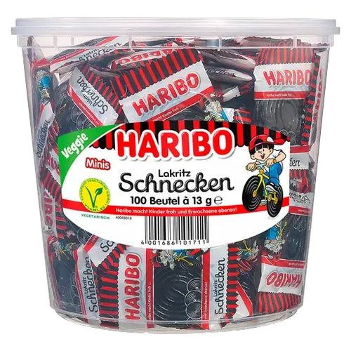 Haribo Lakritz Schnecken Minis 100 Stück in der Dose