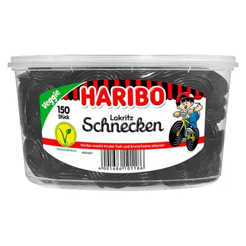 Haribo Lakritz Schnecken 150 Stück in der Dose