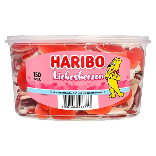 Haribo Liebesherzen 150 Stück in der Dose