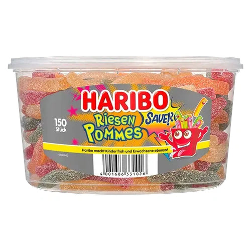 Haribo Riesen Pommes 150 Stück in der Dose