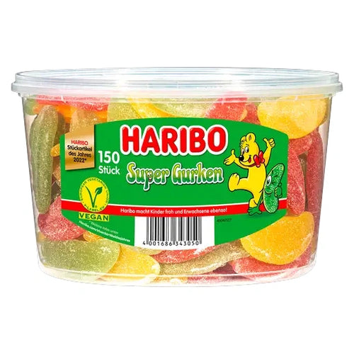 Haribo Super Gurken 150 Stück in der Dose