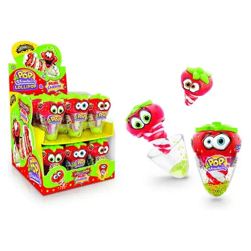 Johny Bee Strawberry Lollipop&Candy 24 Stück im Karton