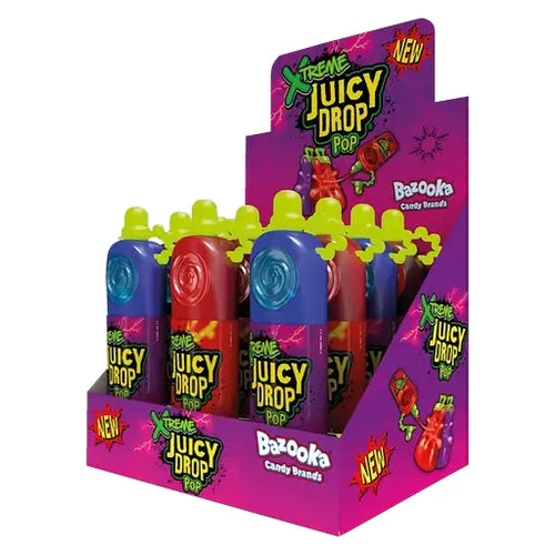 Bazooka Juicy Drop Pop Xtreme Sour 12 Stück im Karton