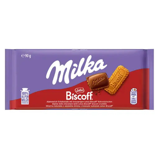 Milka Biscoff Schokoladentafel 90 GR 24x90g im Karton - Produktbild einzeln