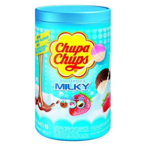 Chupa Chups Schlemmerlutscher Milky 100 Stück in der Dose
