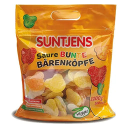 Suntjens Saure Bunte Bärenköpfe 100 Stück im Beutel
