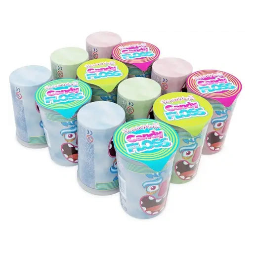 Sweetmania Zuckerwatte in Bechern +Tattoo 12 Stück im Karton