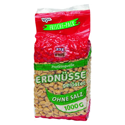 XOX<br> Erdnüsse ungesalzen<br> 1000g im Beutel<br>