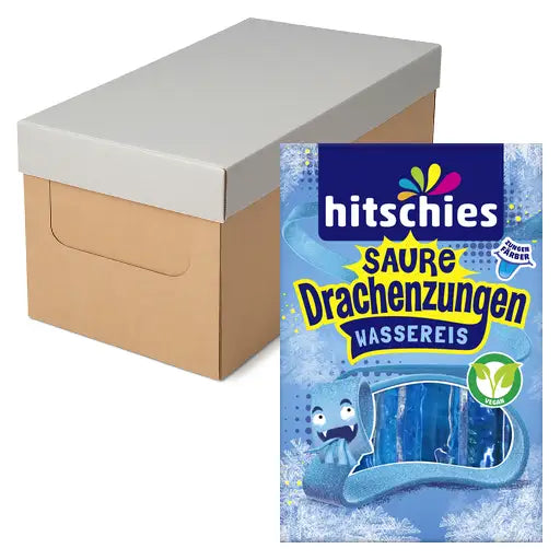 hitschies Saure Drachenzungen Wassereis Blau 10x0,04l 24x400ml im Karton - Produktbild