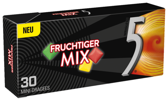 5 Gum<br> Fruchtiger Mix<br> 12x30 Dragees<br>