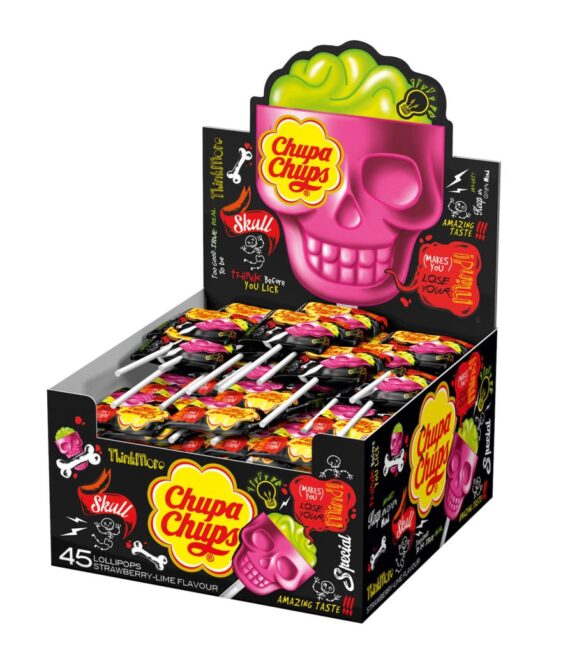 Chupa Chups<br> Totenkopf Lutscher<br> 45 Stück im Karton<br>