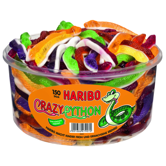 Haribo<br> Crazy Python<br> 150 Stück in der Dose<br>