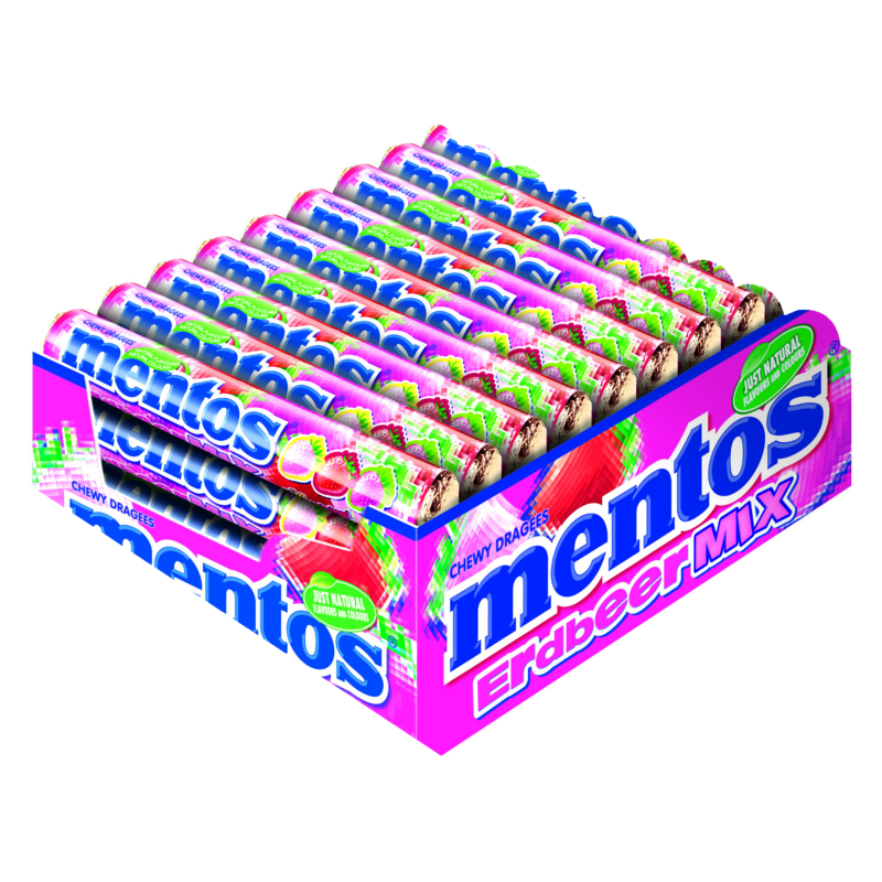 Mentos<br>  Erdbeer Mix<br>  40 Stück im Karton<br>