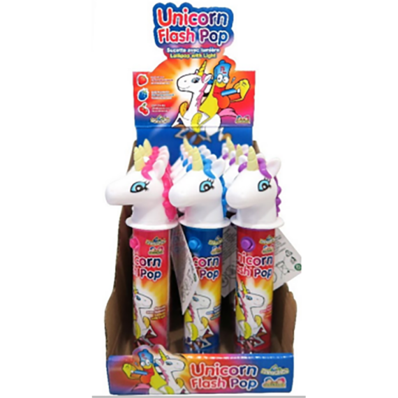 Funny Candy<br> Unicorn Flash Pop<br> 12 Stück im Karton<br>