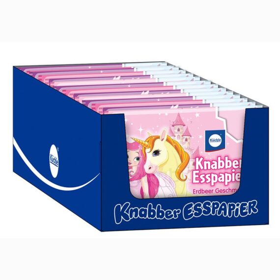 Küchle<br> Knabber Esspapier Einhorn<br> 25x25g im Tray<br>