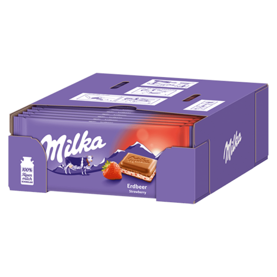 Milka<br> Erdbeer<br> 22x100g im Karton<br>