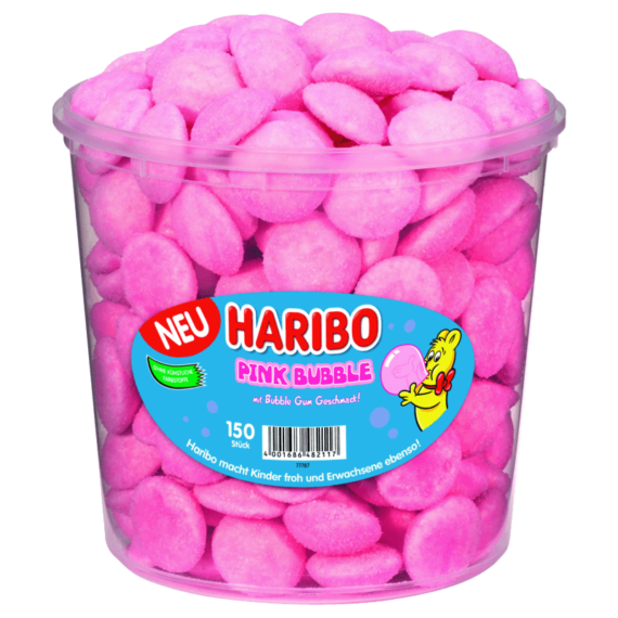 Haribo<br> Pink Bubble<br> 150 Stück in der Dose<br>