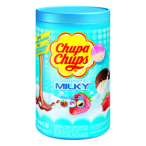 Chupa Chups<br>  Schlemmerlutscher Milky<br>  100 Stück in der Dose<br>