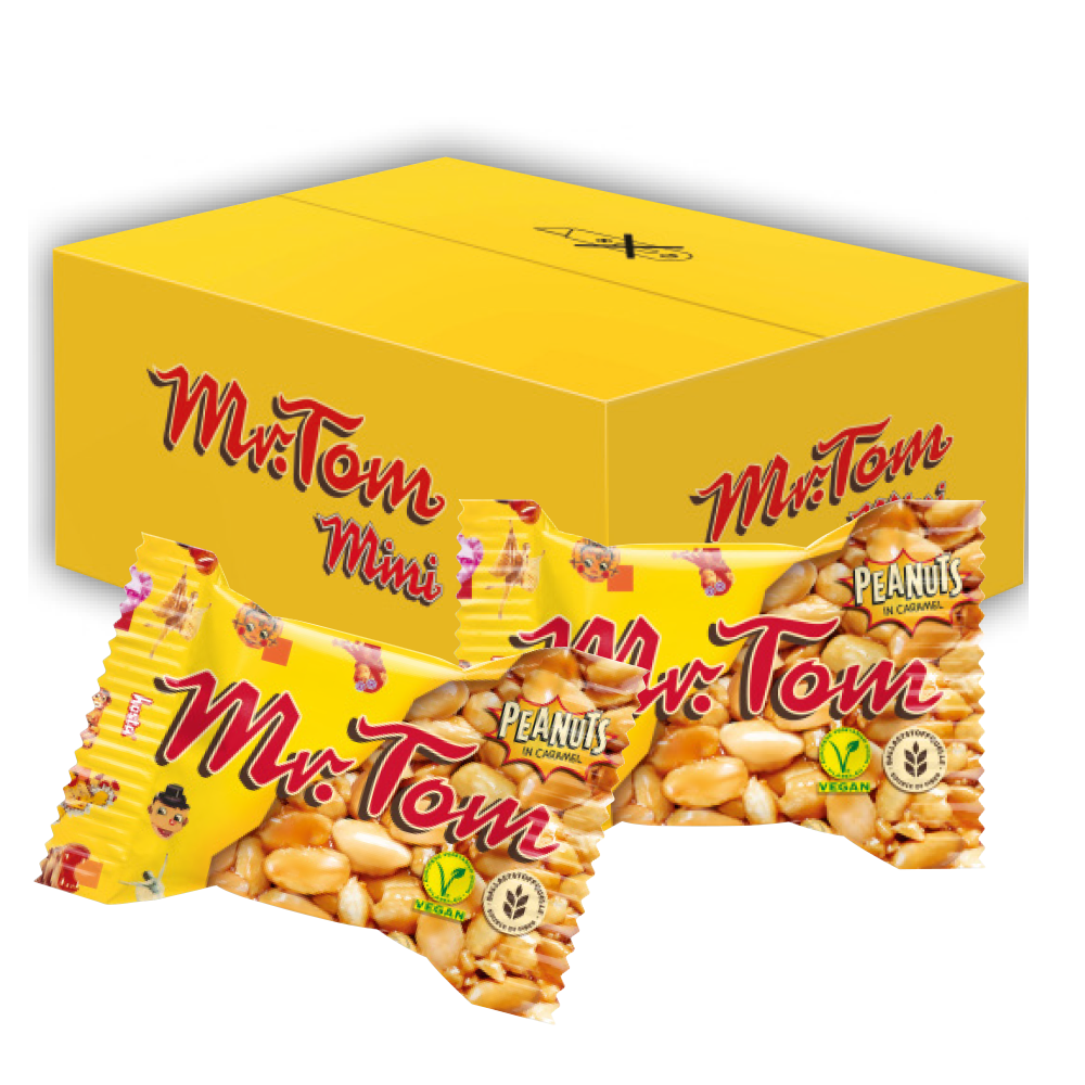 Mr. Tom Mini Erdnussriegel Shop 140 Karton ca. Süßigkeiten im 