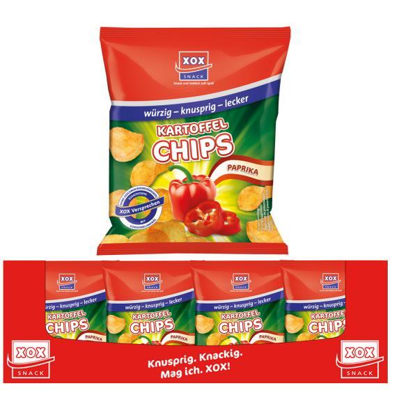 XOX<br> Kartoffelchips Paprika<br> 24x20g im Karton<br>