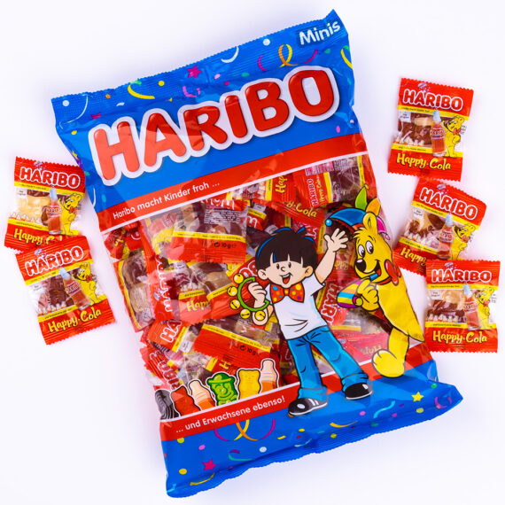 Haribo<br> Happy Cola Minis<br> ca. 100 Stück im Beutel<br>